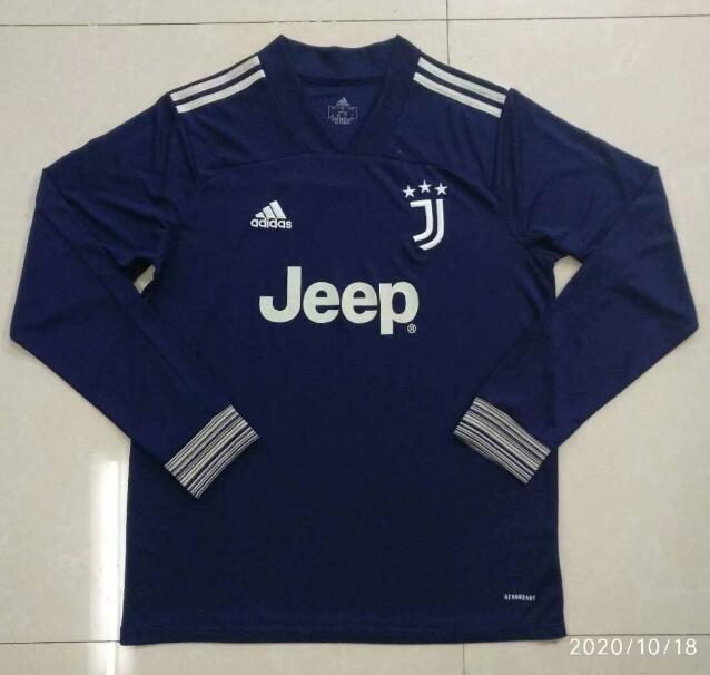 Juventus Long Sleeve Away Kit Soccer Jersey 2020/21